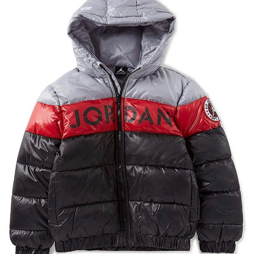 NIKE Air Jordan Colorblock Stripe Big Boys’ Puffer